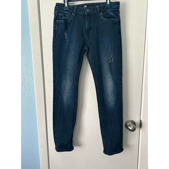 7 For All Mankind Jeans Size 12 Paxton Low Rise Grunge Straight Leg Festival - Picture 1 of 12
